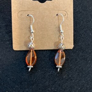 Twisted Amber and silver tone